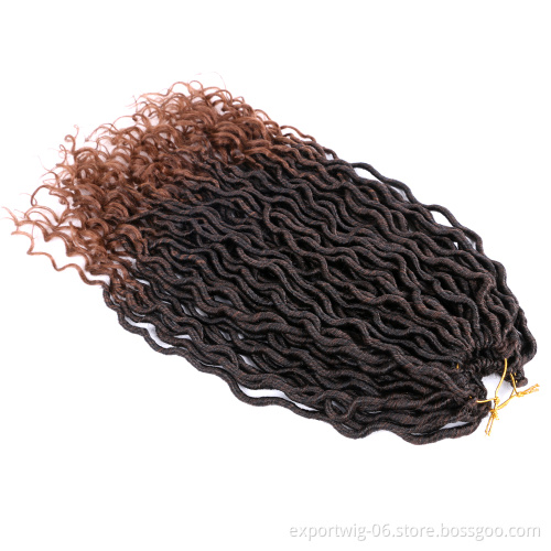 Curly Goddess Locs Crochet Hair Faux Locs Hair Extensions Solid And Mixed Color Synthetic Fiber Manufacturer Soft Faux Locs